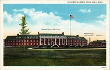 PC FREEMASONRY, MASONIC TEMPLE, ALMA, MICHIGAN, Vintage Postcard (b57065)