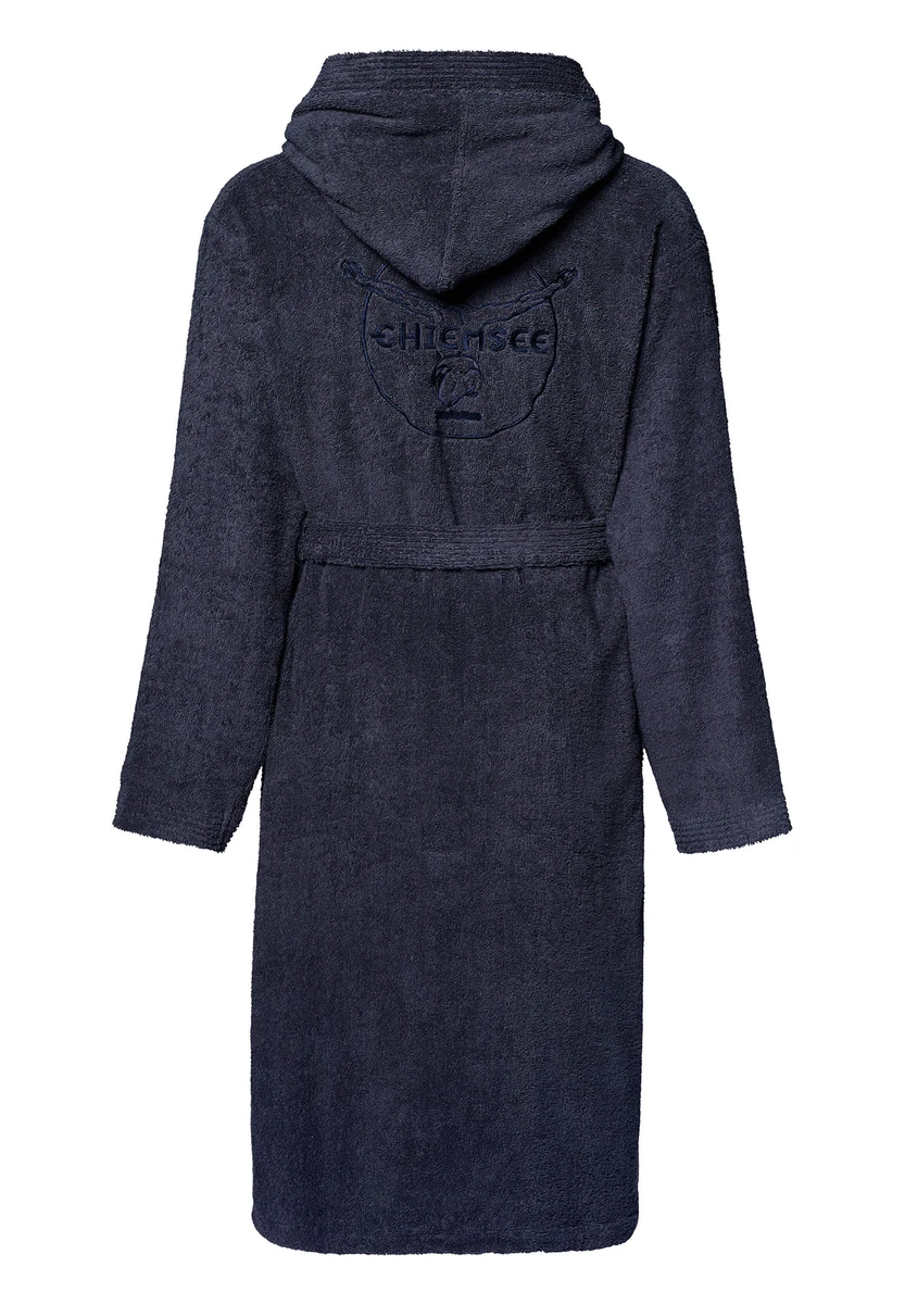 Chiemsee Unisex Bademantel mit Kapuze 100% Baumwolle Gr.S - XXL dunkelblau