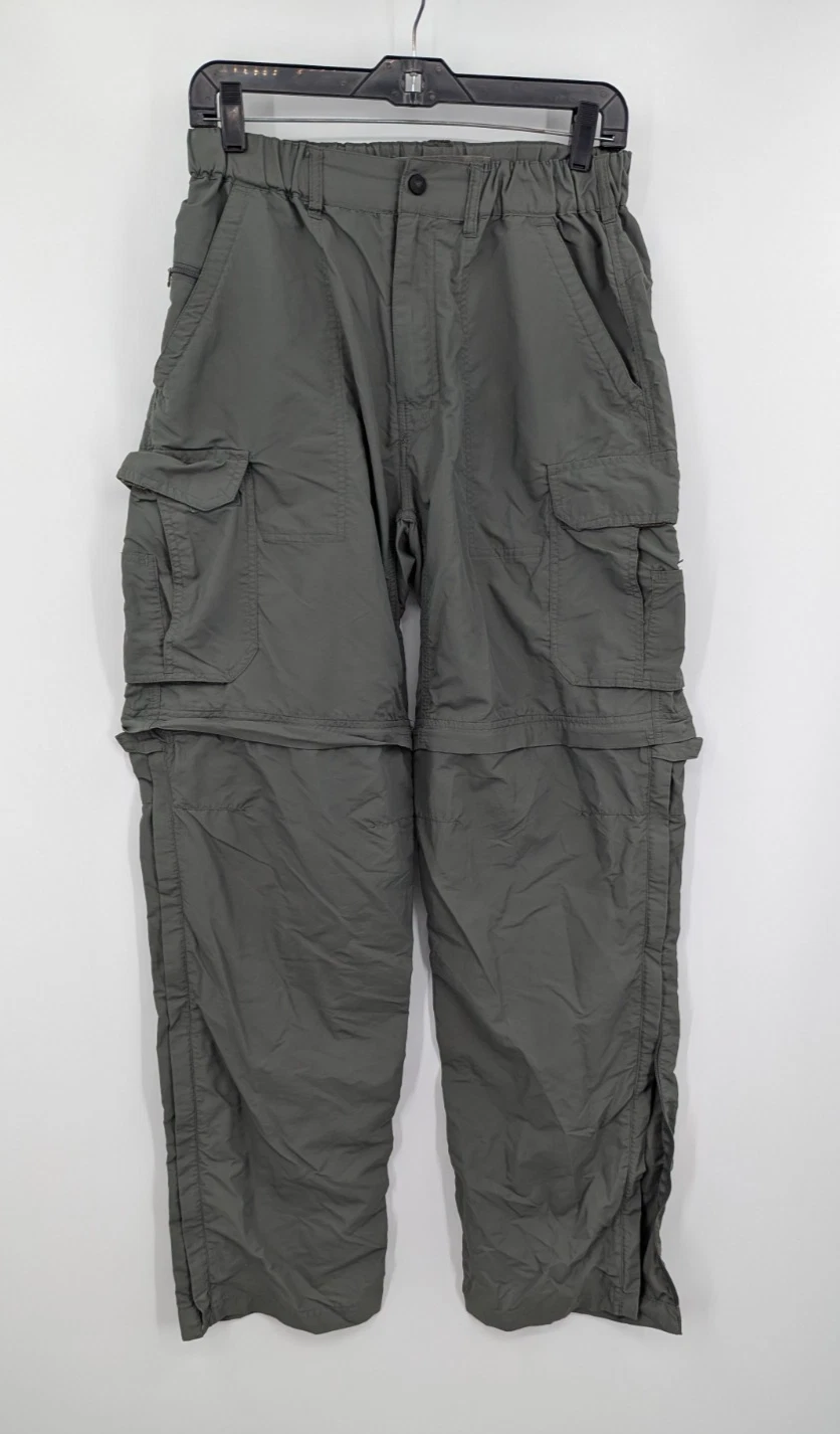 REI Pants Mens 28x34 Gray Sahara Convertible Cargo Outdoor Hiking