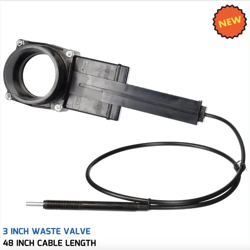 3"x48" Black Water Tank Cable Waste Valve for RV Camper 5th Wheel Travel Trailer - Picture 1 of 2
