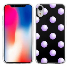 For Apple iPhone XR TPU Phone Case - Polka Dot / Purple
