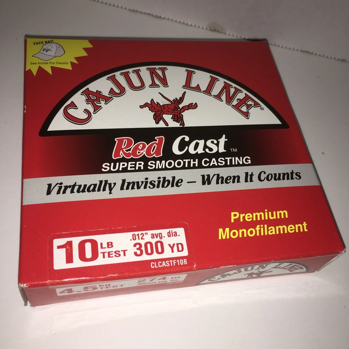 CAJUN LINE Fishing Line Red Cast 10 LB Test 300 Yards Yd Super Smooth .012  Mono