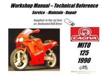 Cagiva MITO 125 Manuale Officina Servizio Riparazione USB 1990