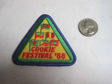 VINTAGE, PATCH, GSA, Girl Scouts, BROWNIE, COOKIE FESTIVAL 1988, FLAGS, BADGE
