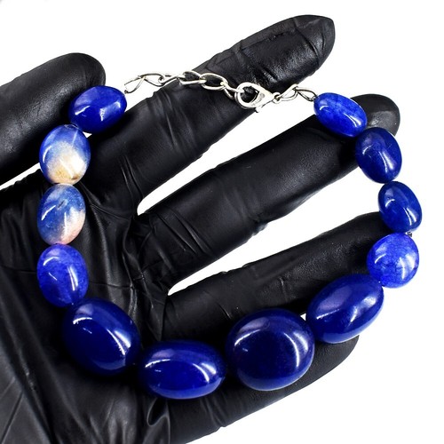 Excellent Blue Onyx & Sapphire 216.00 Cts Beaded Beautiful Bracelet RK 27 E697