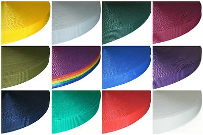 25MM POLYPROPYLENE PLAIN WEAVE STRAP WEBBING, CHOOSE COLOUR & LENGTH, FREE P&P