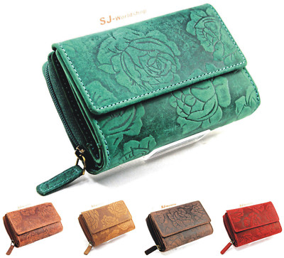 Damen Echt Leder Portemonnaie Brieftasche,Geldbörse,Wallet 