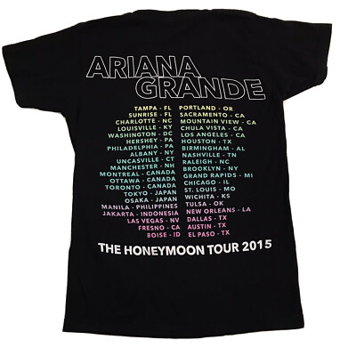Ariana Grande The Honeymoon Tour Tシャツ ARIANA GRANDE THE HONEYMOON TOUR 2015 CONCERT TEE SHIRT SIZE SMALL