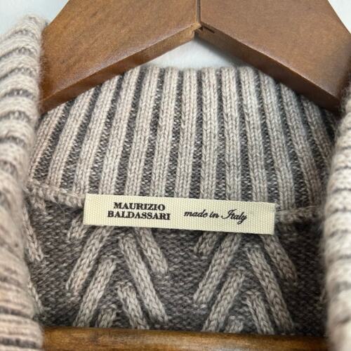 NEU Maurizio Baldassari Italy Kaschmir Zopfmuster Mockneck Pullover Sweater XL - Bild 10 von 14