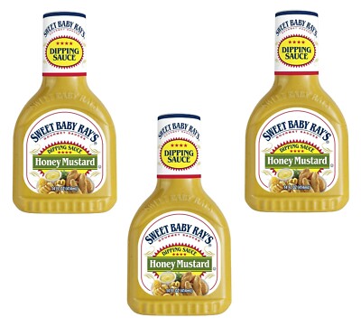 Sweet Baby Ray's Honey Mustard Dipping Sauce - 3 Pack, Size 14 oz Bottles