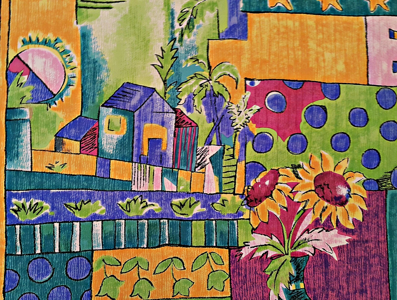 VINTAGE AUTHENTIC CHRIS ARNOLD PATCHWORK PINK GRE… - image 2