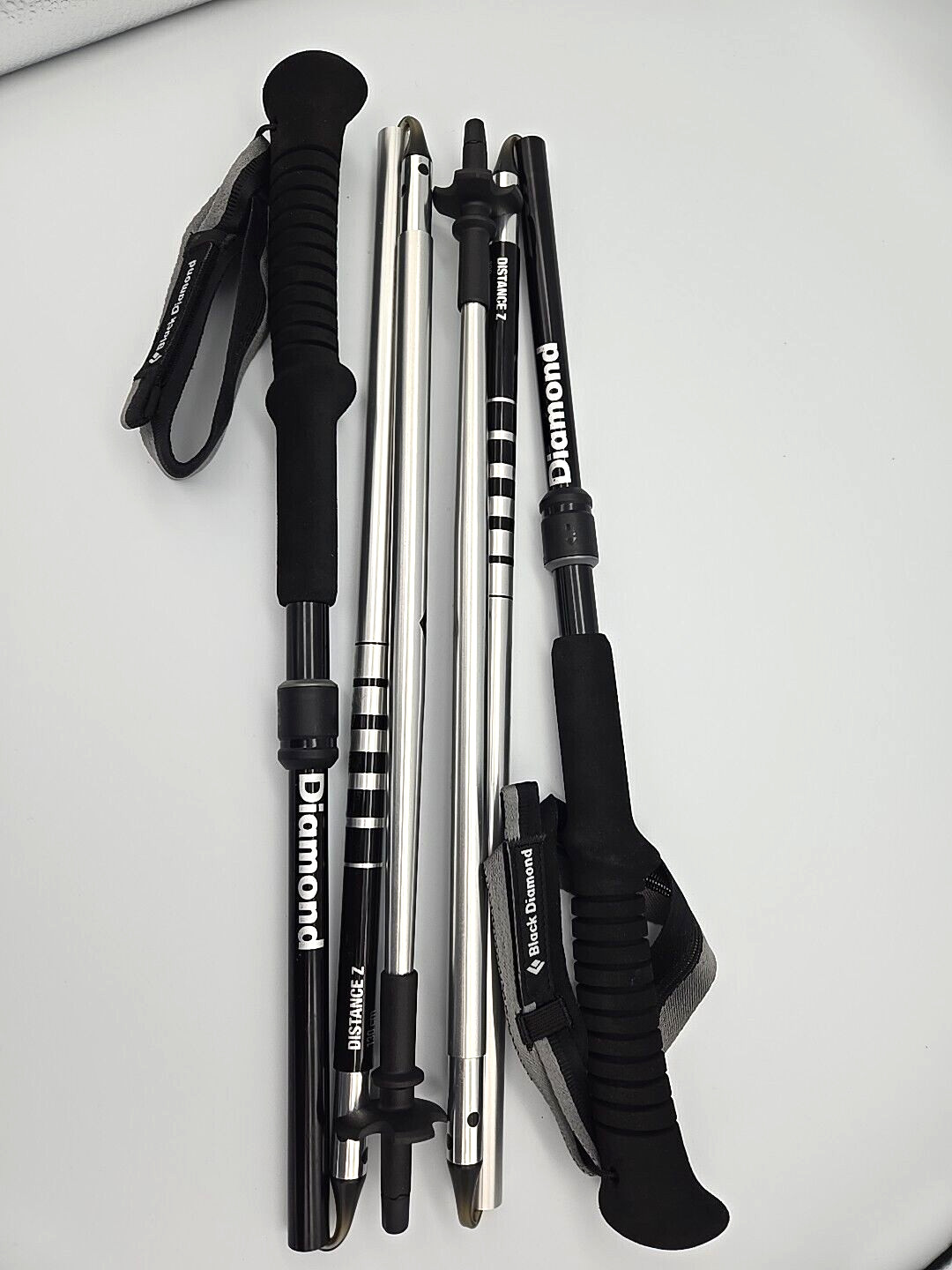 Bastones de Trekking Diamante Negro Distancia Z Plegables Plegables Caminar Senderismo 130CM