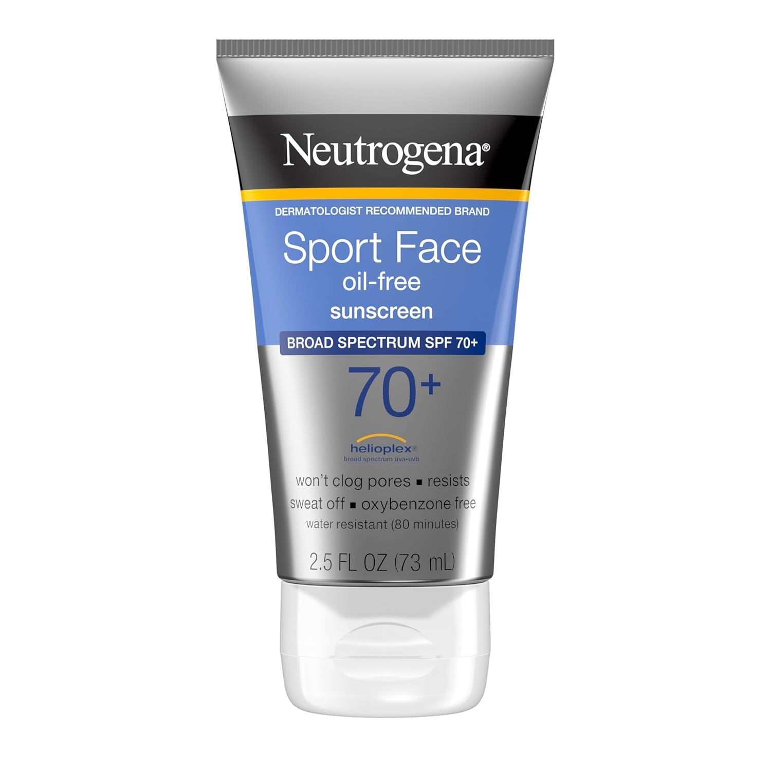 Neutrogena Sport Face Sunscreen SPF 70 Oil-Free Sweatproof 2.5 oz