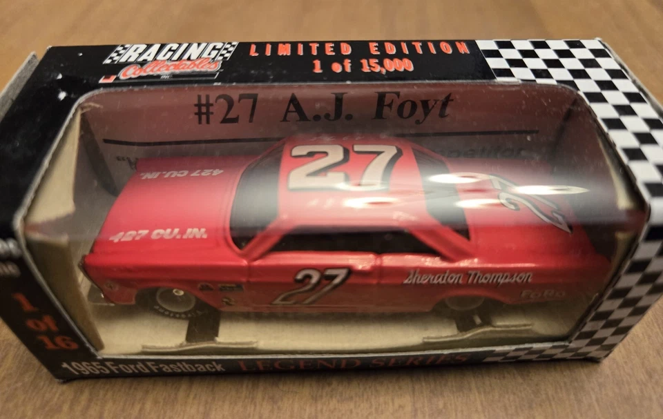 ¡NUEVO EN PAQUETE! RC 1/64 #27 A.J. 1992 vintage Ford Legend 1965 serie 1 diecast Foyt Foto 2 de 4