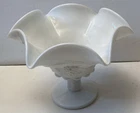 Vintage Westmoreland Paneled Grape Milk Glass Compote