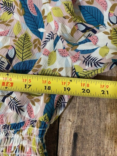 Boden Dress Women US 12 R Susannah Smocked Long Sleeve Midi Toucan Leaves Summer - 第 9/13 張圖片