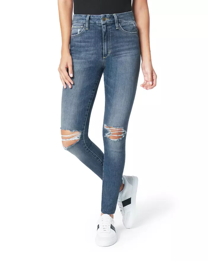 JOE S JEANS Flawless Hi Rise Honey Curvy Skinny Ankle Raw Hem Ripped Jeans Sz 25