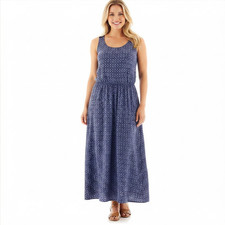 a.n.a Sleeveless Pleated Boho Maxi Dress New Size L Msrp $60.00