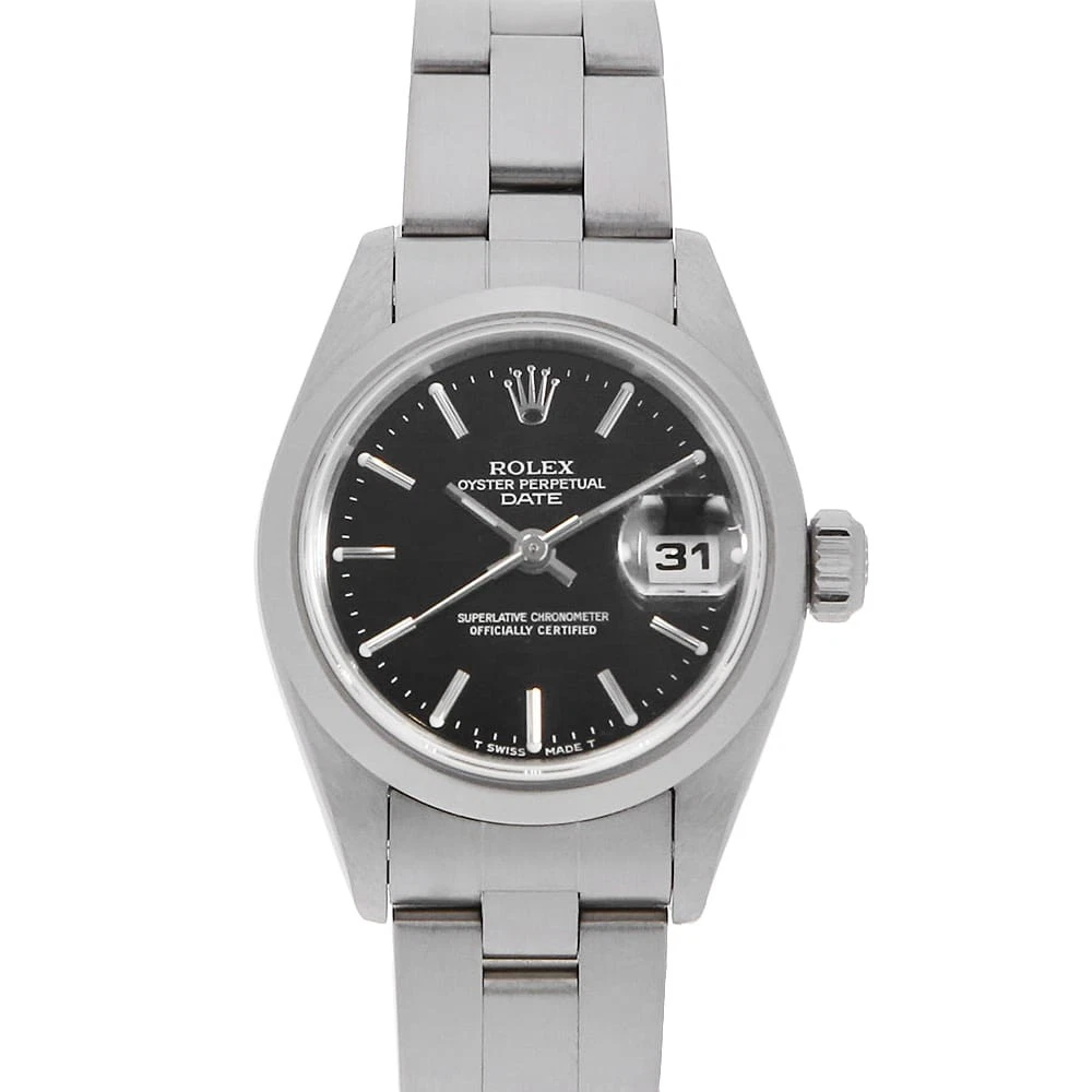 Rolex — ROLEX Oyster Perpetual Date 69160 black bar U Number second hand Women
