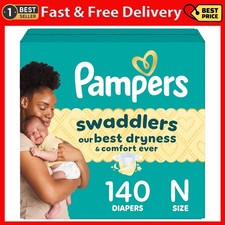 Pampers Swaddlers Diapers, Size 0 Up to 10 Lbs , 140 Count