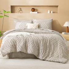Litanika Oversized King Size Comforter Set with Sheets Oatmeal - 7 Pieces Bed...