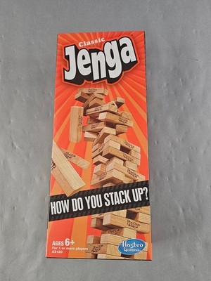 NEW Classic Jenga Stacking Game by Hasbro Gaming Genuine Hardwood Blocks