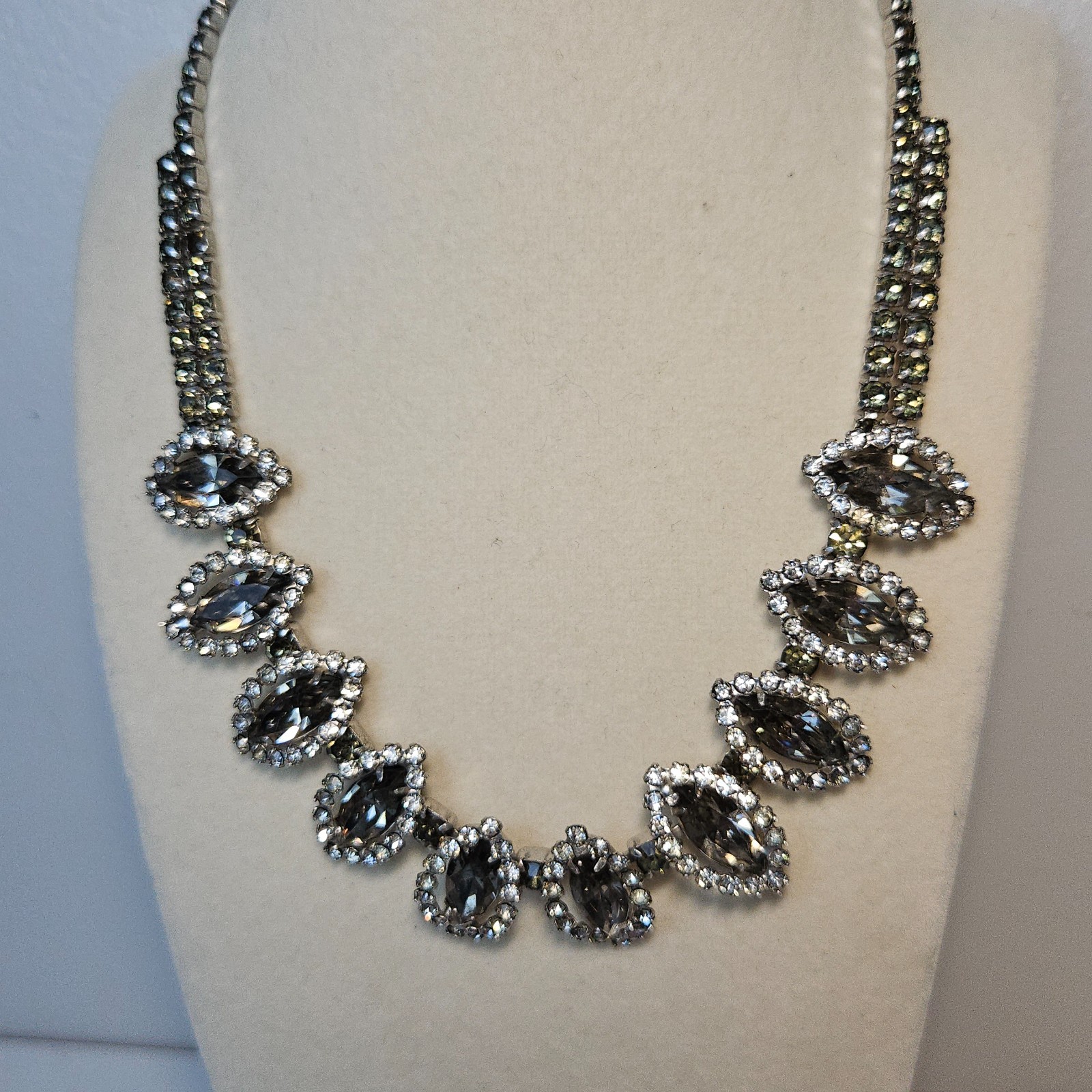 Rare Vintage Albert Weiss Necklace Bracelet and Clip On Earring Set