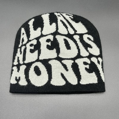 All We Need Is Money Beanie Hat Cap Black
