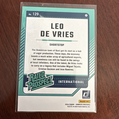 2024 Panini Donruss Baseball Leo De Vries Rated Prospect Red Parallel /275 - Bild 5 von 5
