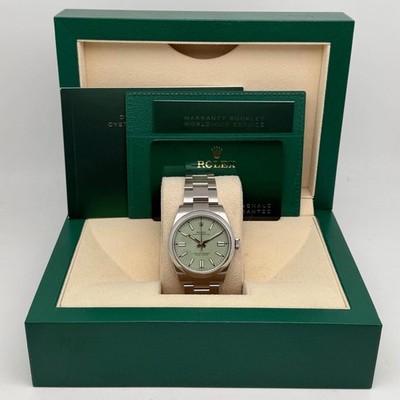 Rolex Oyster Perpetual 134300 41mm Steel Pistachio Dial Watch B&P