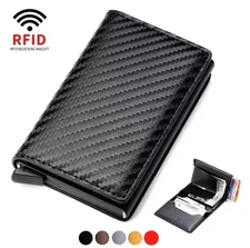 RFID Aluminum Slim Carbon Fiber Men’s Wallet – Card & Note Holder