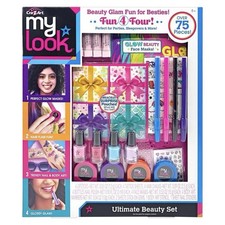 My Look Ultimate Beauty Set; Craft Activity Kit w/ Stickers, Nail Polish Gems