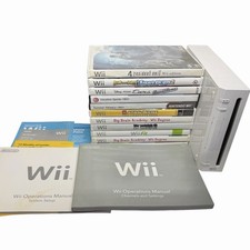 Nintendo Wii Console Bundle White RVL-001 With 11 Games Tested