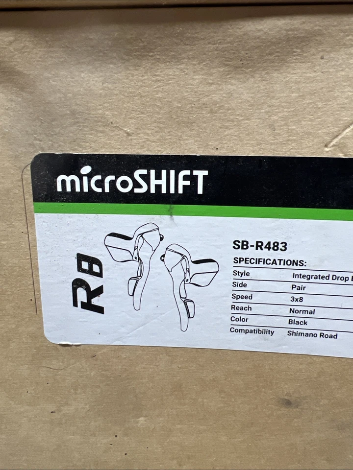 microSHIFT R8 Drop Bar Shift Lever Set 3 x 8-Speed, Shimano Compatible SB-R483 - Image 2 of 4