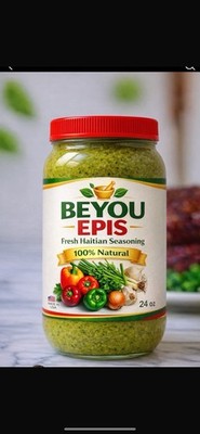 BEYOU EPIS Fresh Haitian Seasoning Paste, 100% Natural Spice Mix, 24 oz