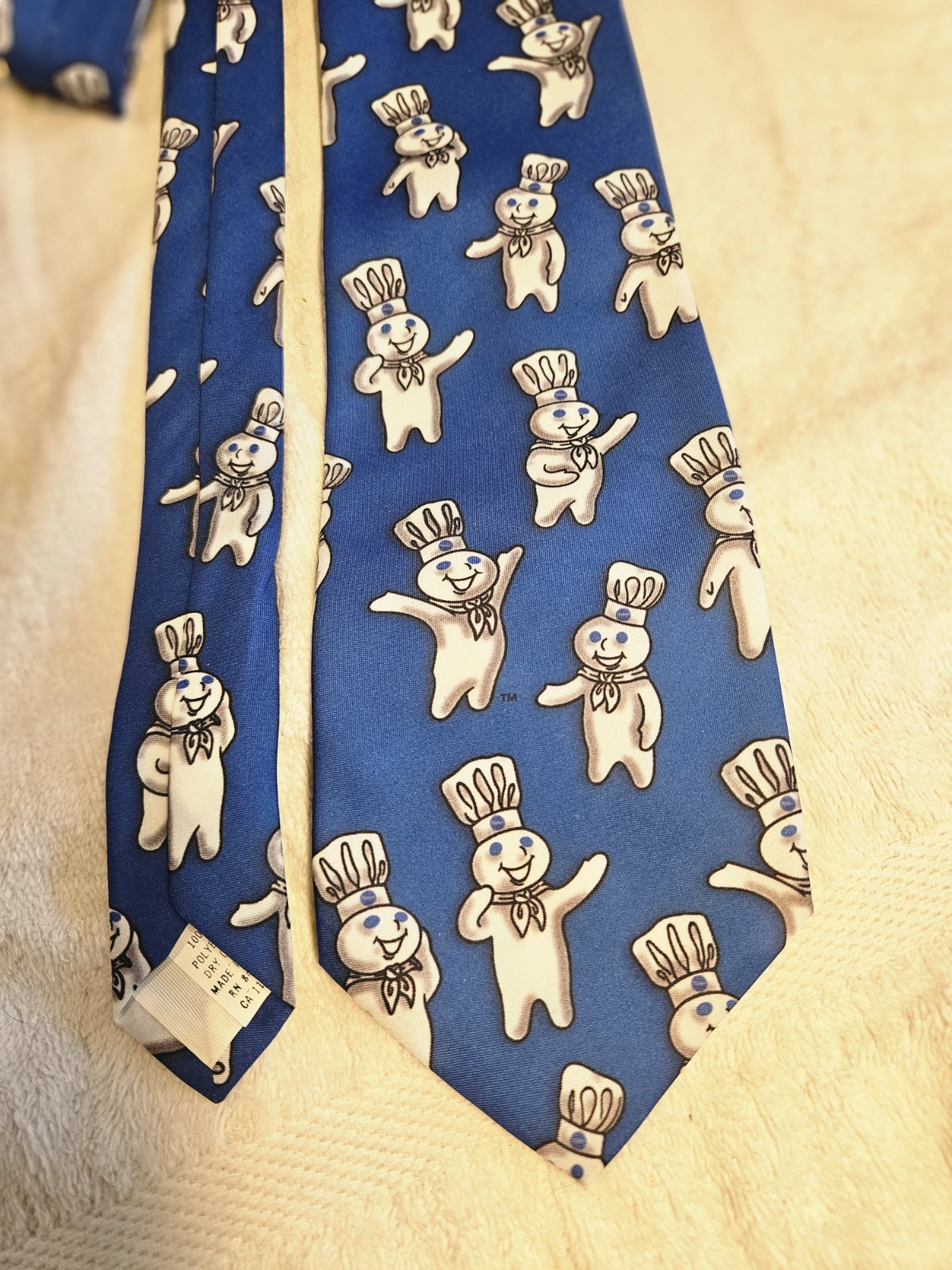 VTG Pillsbury Dough Boy Repeat Ralph Marlin Blue Classic Men's Neck Tie