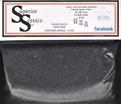HO Scale Superior Scenics Black Lava Very Fine Ballast 10 oz Bag