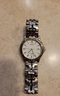 Vintage Seiko 36mm White Dial Two Tone Date Watch 7N32-0049 New Battery Ex Cond
