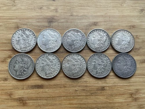 US Morgan Silver Dollar - Lot of 10 coins - circulated/Cull WA2