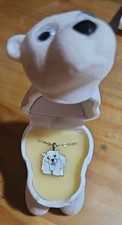 Polar Bear Crystal Necklace With Velour Hinged Polar Bear Shaped Gift Box