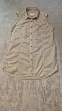 Canyon Guide Outfitters M Gray Shirt Dress Button Collared Sleeveless Long Solid