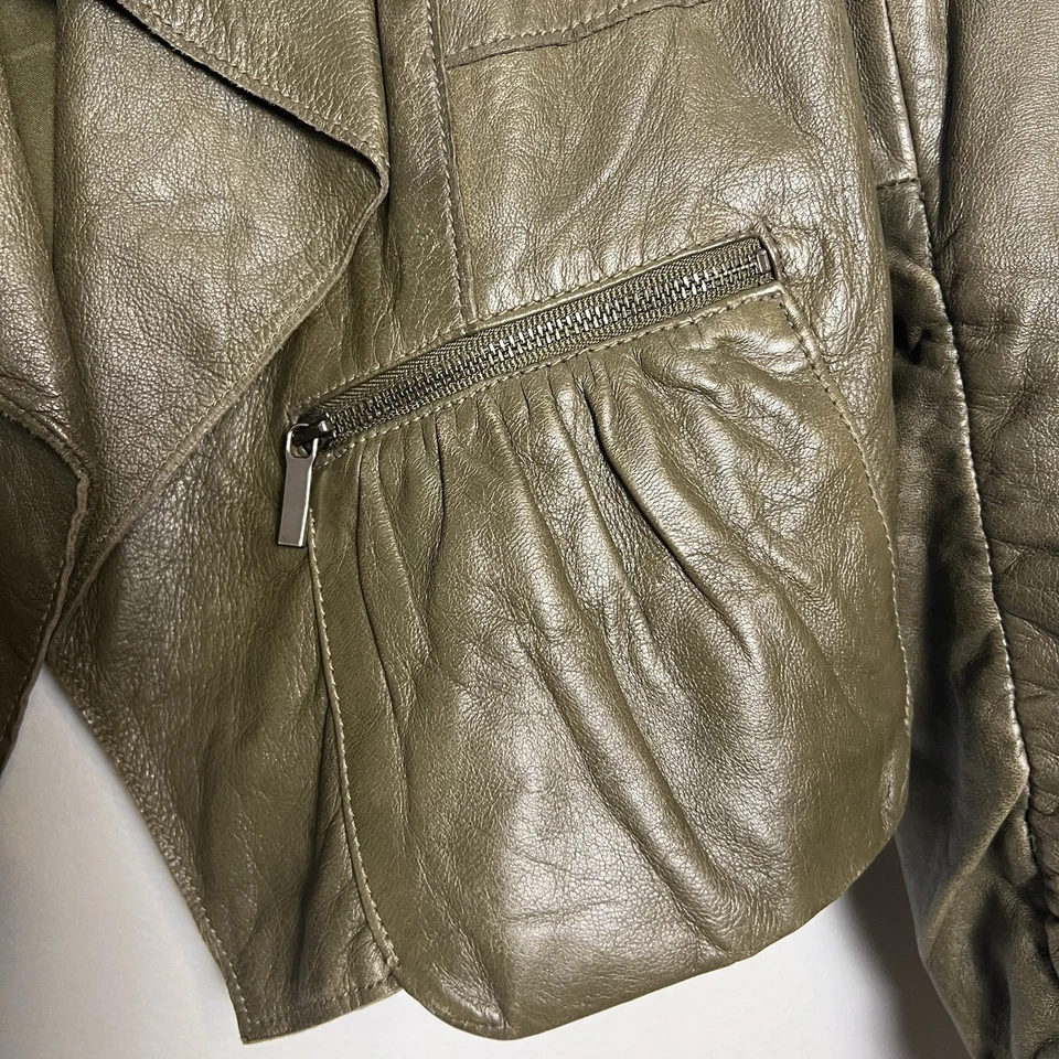 Classiques Entier Women's 100% Leather Jacket Green Sz XS Soft Lightweight - Image 3 of 4