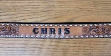 Men's Tooled Leather Top Grain Cowhide "CHRIS" made In USA