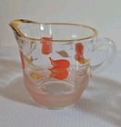 MCM Barlett Collins Glass Creamer & Sugar Bowl Clear W/ Tulip Pattern, Gold Trim — photo 5