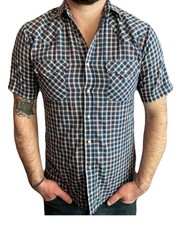 Vintage PLAINS Western Wear, Pearl Snap Cowboy Shirt, Short Sleeve, Men's Size S