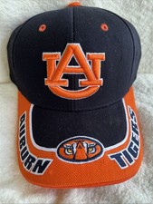 Sombrero Auburn University Tigers ala curva negra espalda ajustable 100 % algodón