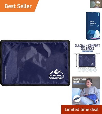 Portable 12'' x 8'' Gel Ice Pack - Fast Pain Relief for Back, Muscle & Migraine