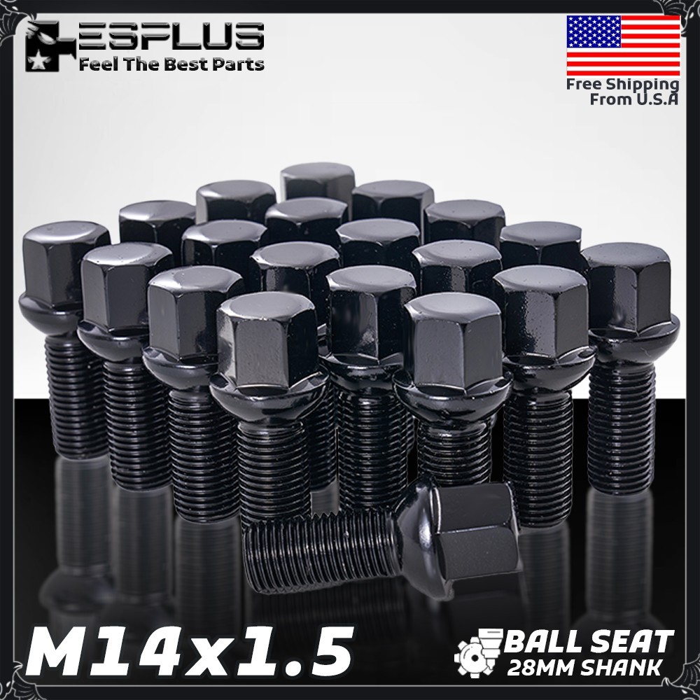 20 Pc Mercedes-Benz Stock Lug Bolt M14x1.5 Black Fit Mercedes