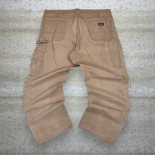 Vintage Y2K Dickies Carpenter Pants 42x32 Baggy Wide Leg Fit Tan Cotton Canvas