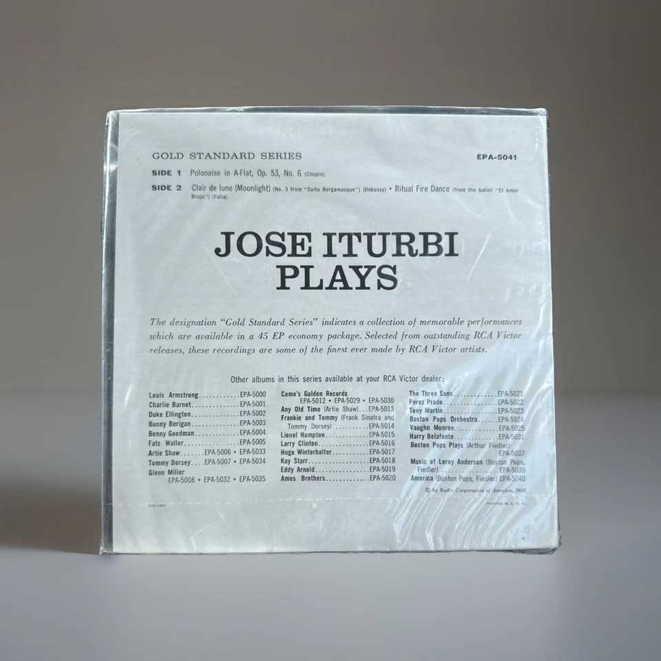 Jose Iturbi Sealed 45 Record Clair De Lune RCA  EPA5041 Chopin Debussy Classical - Image 2 of 4